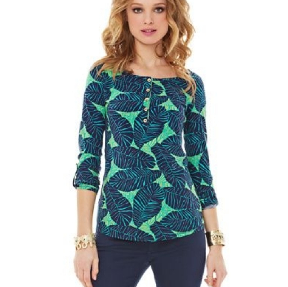 Lilly Pulitzer Porter Henley Under the Palms Top